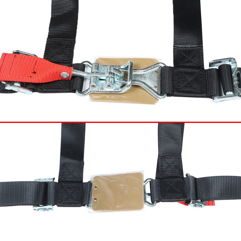 DURAFORCE Black 4-Point 2" Padded Seat Belt Harness Pair for Polaris RZR XP S 4 1000