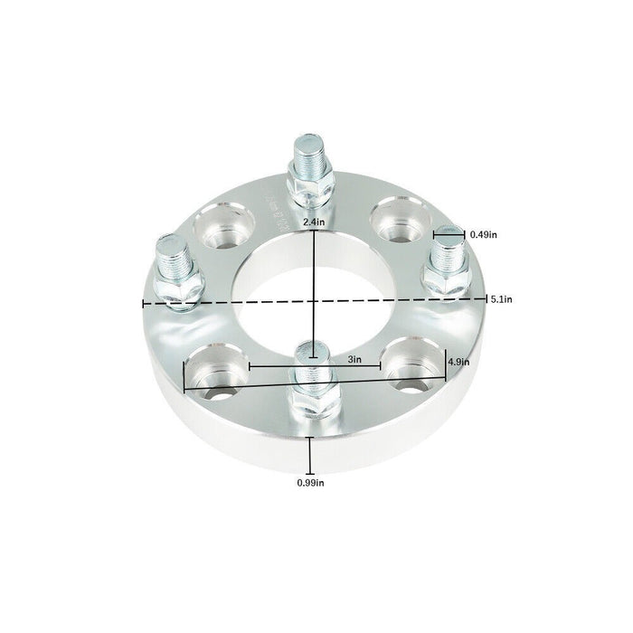 DURAFORCE 2x 1" 4x4 4x101.6mm Wheel Spacers 1/2"x20 Studs for EZ GO Club Car Golf Cart