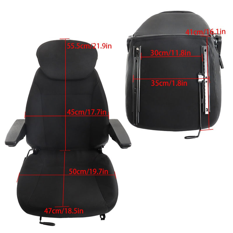 DURAFORCE New Holland Loader Backhoe Seat Assembly Black Cloth Fit Various Models