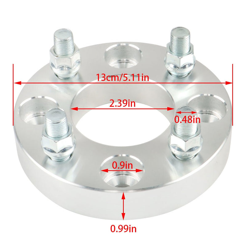 DURAFORCE EZ GO Club Car Golf Cart 4x4 ATV Wheel Spacer 4x1" Silver 1/2"x20 Studs