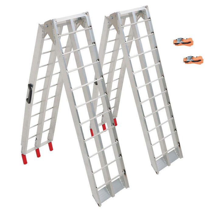 DURAFORCE UTV 7.5" Aluminum Folding Loading Ramps 2pcs for Truck Motorcycle Lawn Mower