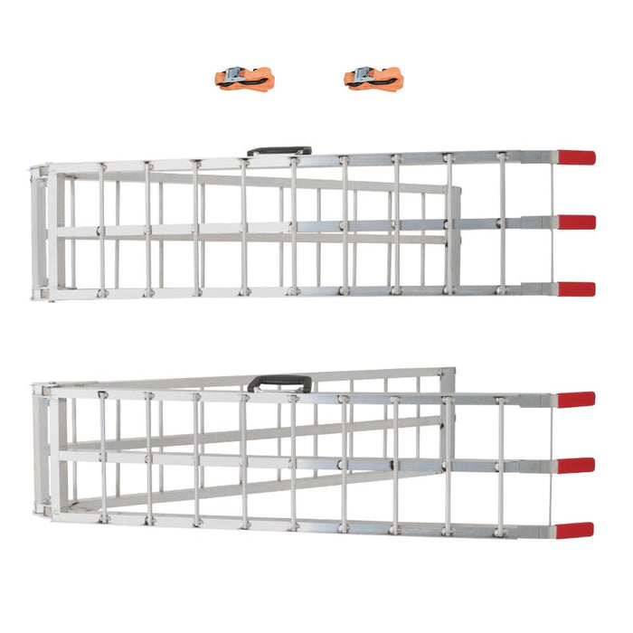 DURAFORCE UTV 7.5" Aluminum Folding Loading Ramps 2pcs for Truck Motorcycle Lawn Mower