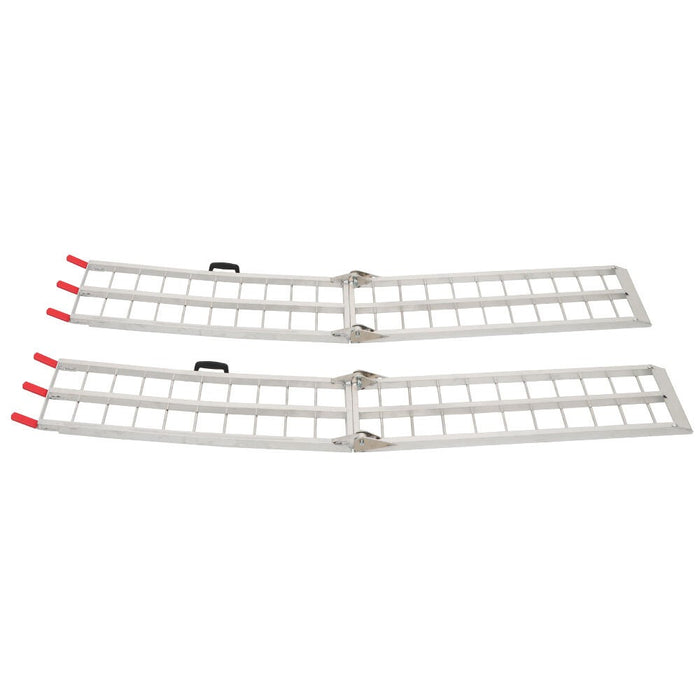 DURAFORCE UTV 7.5" Aluminum Folding Loading Ramps 2pcs for Truck Motorcycle Lawn Mower