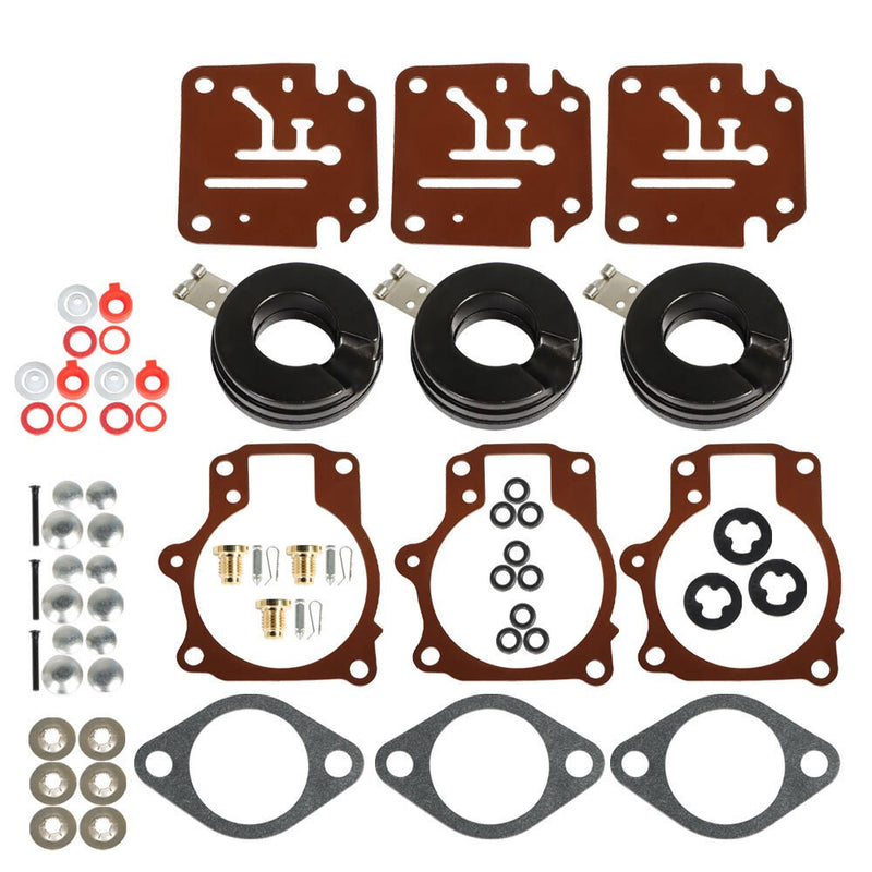 DURAFORCE 3× Carburetor Rebuild Kit w Float for Johnson Evinrude 65-75 HP New