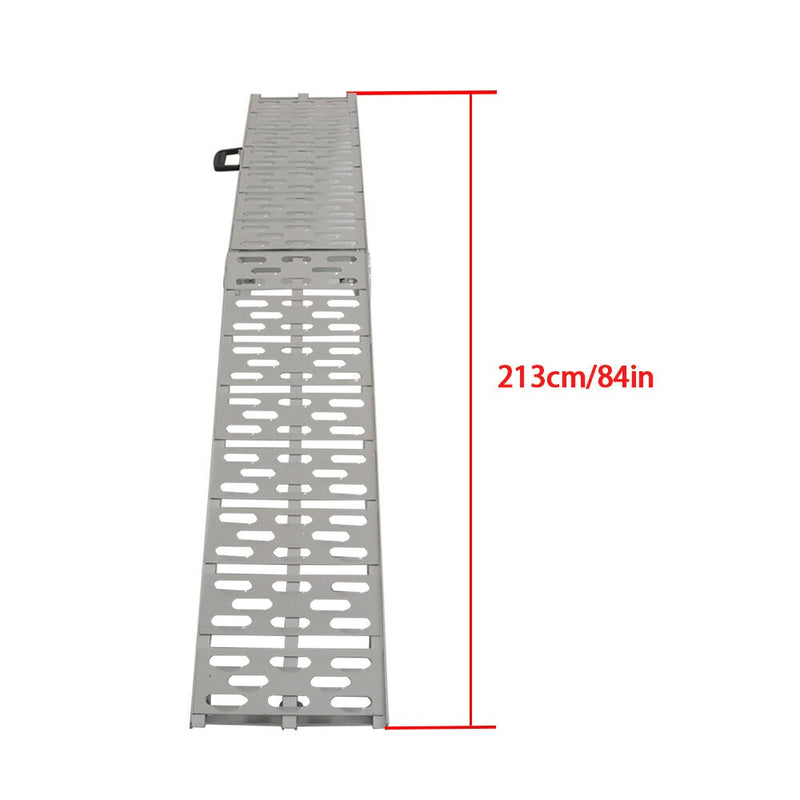 DURAFORCE 2pcs 7.5" Aluminum Folding Loading Ramps for Truck Motorcycle ATV UTV Lawn Mower