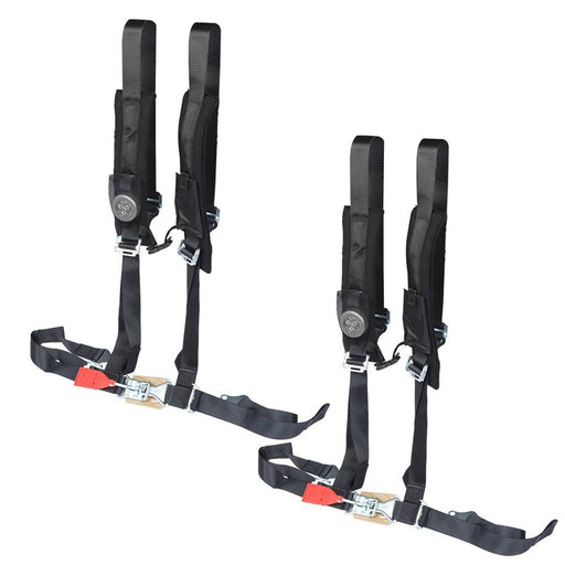 DURAFORCE Pair of 4-Point 2" Padded Black Seat Belt Harness for Polaris RZR XP S 4 1000 US