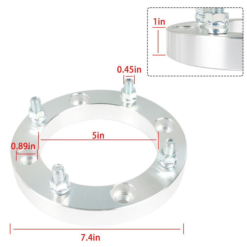 DURAFORCE Polaris RZR Ranger ATV 4x156mm Wheel Spacers 1" with 12x1.5 Studs 4pcs