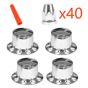 DURAFORCE New Rear Chrome Wheel Axle Hub Cover Kit 33MM Nut Covers 4Pcs ABS Plastic