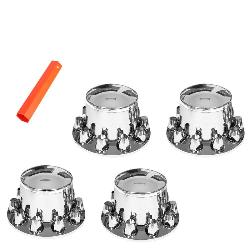 DURAFORCE New Rear Chrome Wheel Axle Hub Cover Kit 33MM Nut Covers 4Pcs ABS Plastic