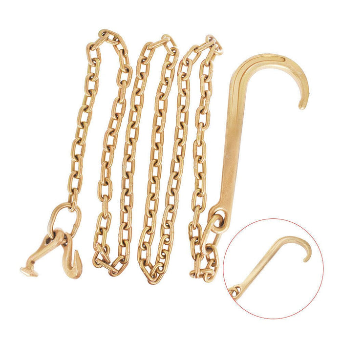 DURAFORCE 2PCS Grade 70 5/16" x 10' Wrecker Tow Chain Hooks J Hook Long Shank