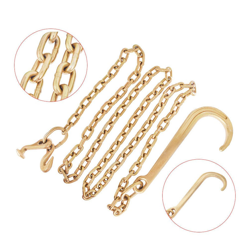 DURAFORCE 2PCS Grade 70 5/16" x 10' Wrecker Tow Chain Hooks J Hook Long Shank