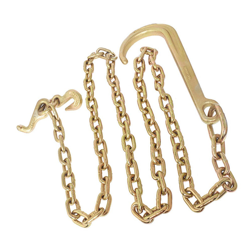 DURAFORCE Tow Chain 15" J Hook Mini Grab Hook 5/16 x 8 FT Grade 70 Welded