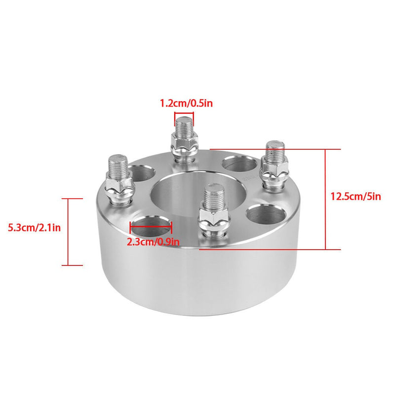 DURAFORCE EZ Go Golf Cart 2x 2" 4x4 Silver Wheel Spacers 1/2"x20 62mm Bore