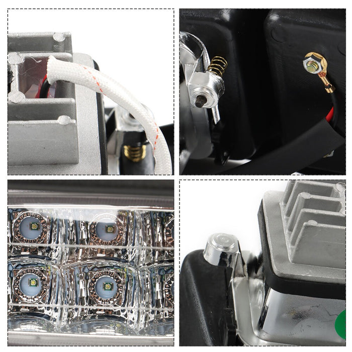 DURAFORCE 12V Golf Cart LED Light Kit Headlight Tail Brake Horn for Club Car DS