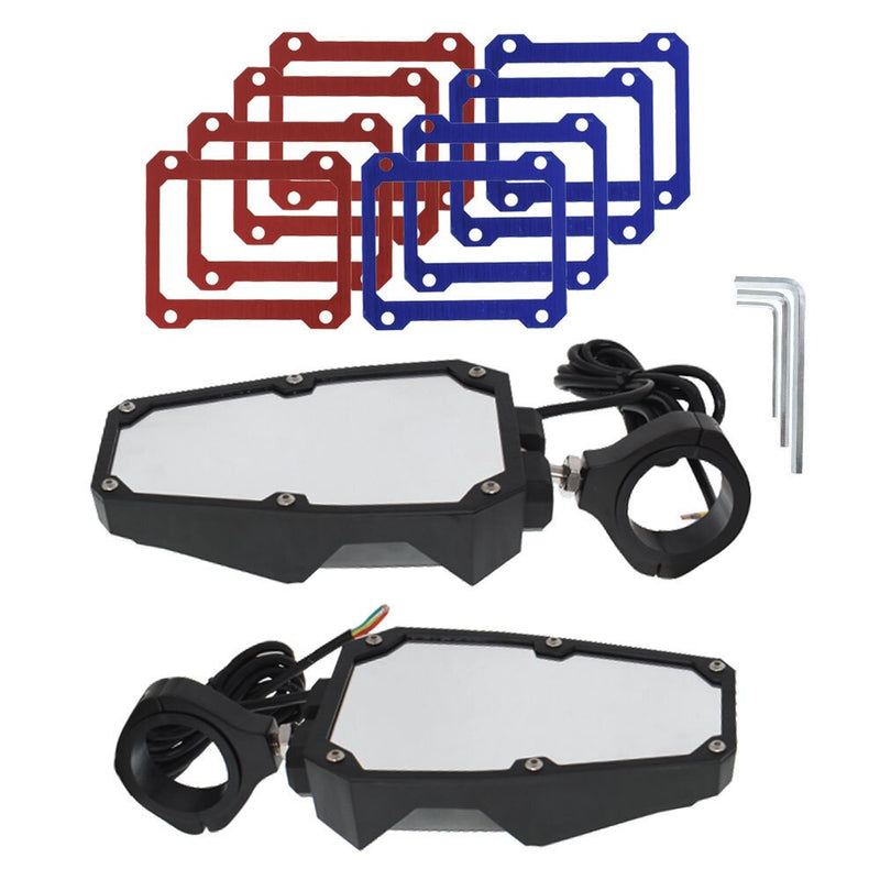 DURAFORCE LED Rear View Side Mirrors for Polaris RZR 1.75"-2" Roll Cage UTV