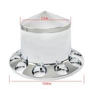 DURAFORCE Chrome 33mm Spiked Hub Cover Kit Front & Rear Semi Truck Wheel Axle Caps