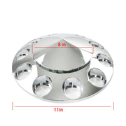 DURAFORCE Chrome 33mm Spiked Hub Cover Kit Front & Rear Semi Truck Wheel Axle Caps