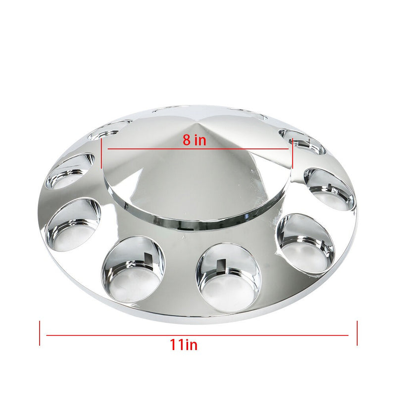DURAFORCE Chrome 33mm Spiked Hub Cover Kit Front & Rear Semi Truck Wheel Axle Caps