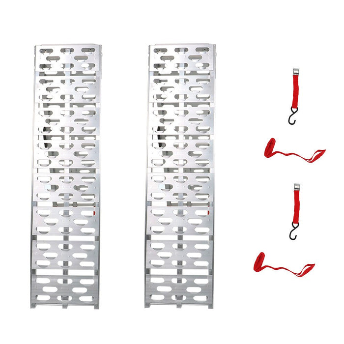 DURAFORCE 2 Aluminum Arched Loading Ramps for Motorcycle Truck ATV UTV Lawnmower