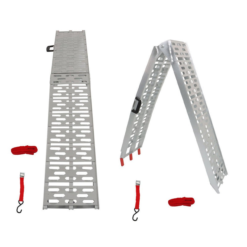 DURAFORCE 2 Aluminum Arched Loading Ramps for Motorcycle Truck ATV UTV Lawnmower