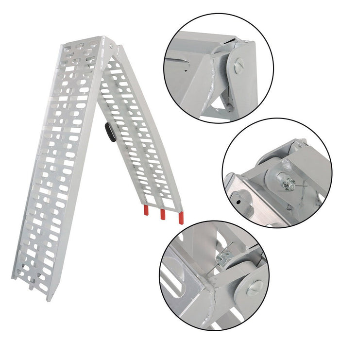 DURAFORCE 2 Aluminum Arched Loading Ramps for Motorcycle Truck ATV UTV Lawnmower