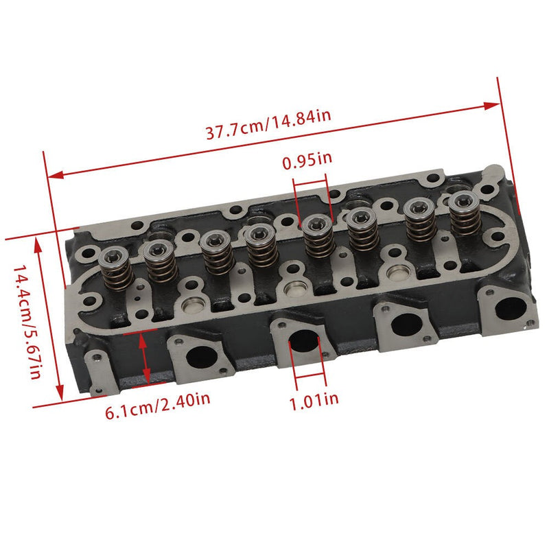 DURAFORCE Kubota V1505 Engine Cylinder Head with Gasket Kit for V1505D V1505T V1505E