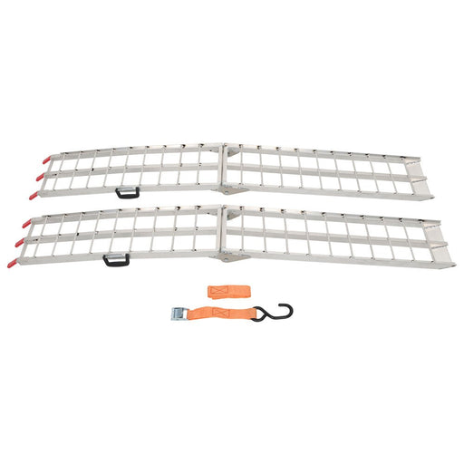 DURAFORCE 2 pcs Aluminum Ramp 1500 LBS Foldable Loading Ramps for Pickup Trucks Bed