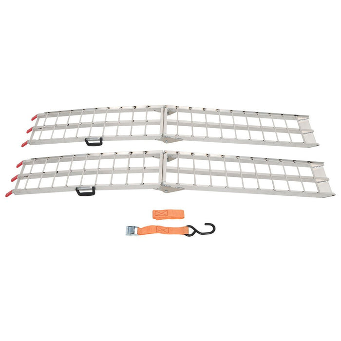 DURAFORCE 2 pcs Aluminum Ramp 1500 LBS Foldable Loading Ramps for Pickup Trucks Bed