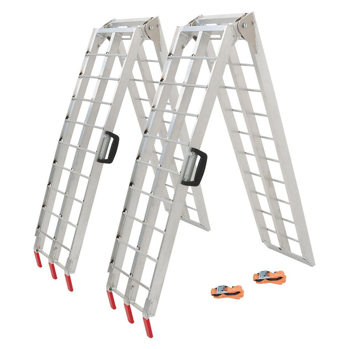 DURAFORCE 2 pcs Aluminum Ramp 1500 LBS Foldable Loading Ramps for Pickup Trucks Bed