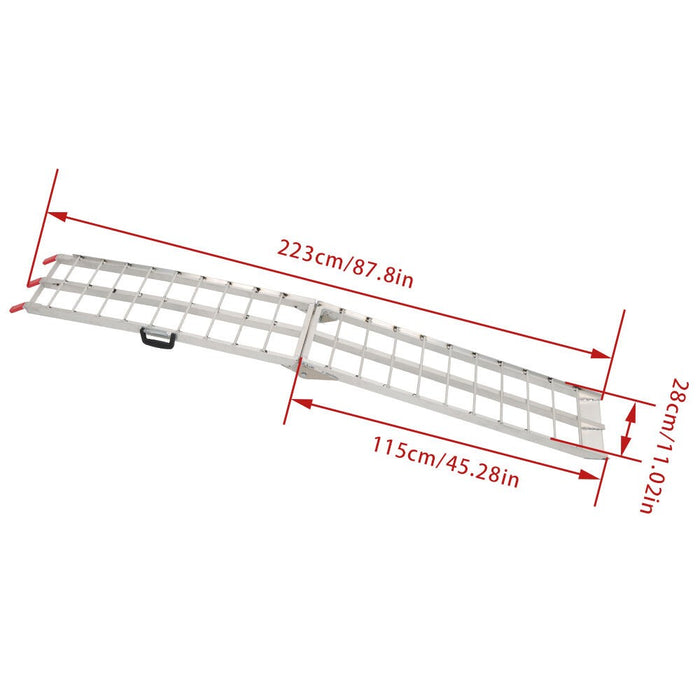 DURAFORCE 2 pcs Aluminum Ramp 1500 LBS Foldable Loading Ramps for Pickup Trucks Bed