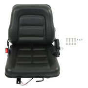 DURAFORCE Universal Forklift Seat Fold Down Tractor Seat Adjustable Back & Seatbelt
