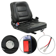 DURAFORCE Universal Forklift Seat Fold Down Tractor Seat Adjustable Back & Seatbelt