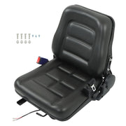 DURAFORCE Universal Forklift Seat Fold Down Tractor Seat Adjustable Back & Seatbelt