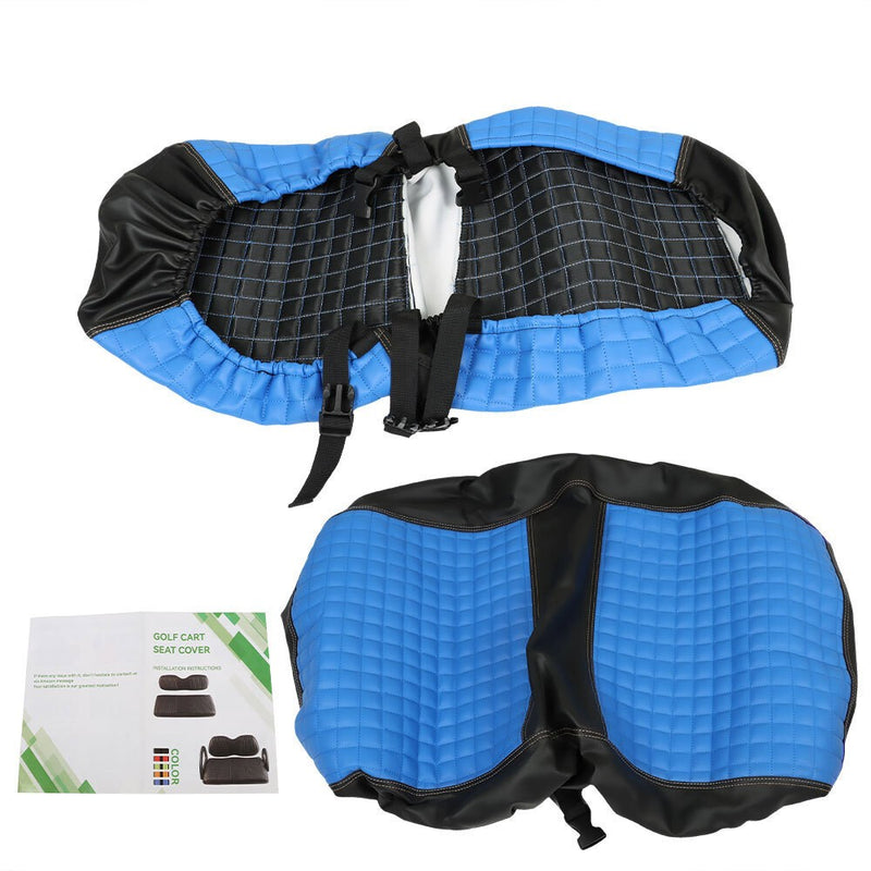 DURAFORCE Blue Golf Cart Front Seat Cover Diamond Stitching For Club Car DS Vinyl