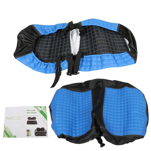 DURAFORCE Blue Golf Cart Front Seat Cover Diamond Stitching For Club Car DS Vinyl