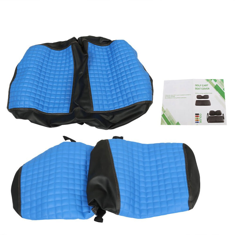DURAFORCE Blue Golf Cart Front Seat Cover Diamond Stitching For Club Car DS Vinyl