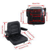 DURAFORCE Garden Lawn Mower Seat Excavator Forklift Seat with Adjustable Backrest Armrest