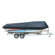 DURAFORCE New Boat Cover V-Hull Runabouts Black Yacht Cover 420D 11-13ft Waterproof