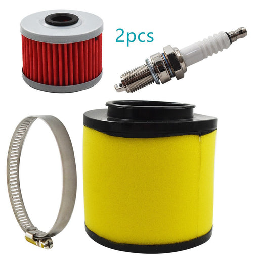 DURAFORCE 2x Air Oil Filter & Spark Plug Tune-Up Kit for 1988-2000 Honda FourTrax 300