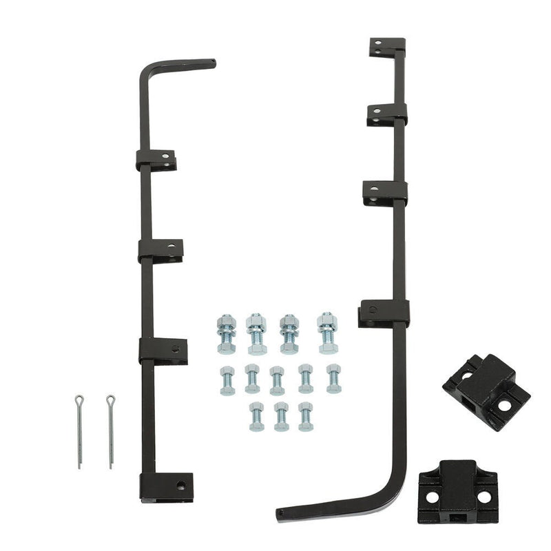 DURAFORCE 30" Heavy Duty Steel Semi Truck Mud Flap Hanger Pair Black Straight Set