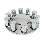 DURAFORCE 33mm Chrome Front Axle Wheel Cover Hub Cap Thread-On Flat Head Lug Nuts Truck