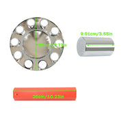 DURAFORCE Chrome Front Axle Wheel Cover Hub Cap 33mm Thread-On Flat Head Lug Nuts Truck