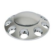 DURAFORCE Chrome Front Axle Wheel Cover Hub Cap 33mm Thread-On Flat Head Lug Nuts Truck