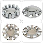DURAFORCE 33mm Chrome Front Axle Wheel Cover Thread-On Hub Cap with Flat Head Lug Nuts