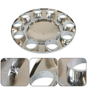 DURAFORCE Chrome 33mm Thread-On Hubcap Kit Front Axle Wheel Cover with Flat Head Lug Nuts