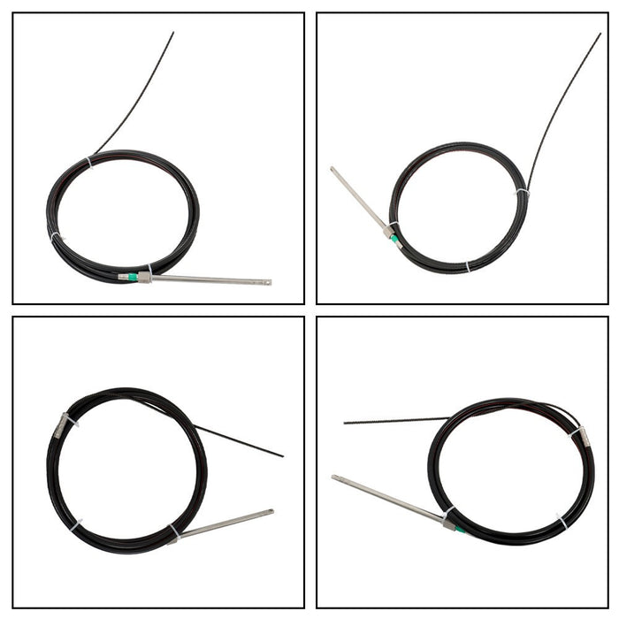 DURAFORCE 15ft Boat Rotary Steering System Kit with Cable & Wheel for Outboard Motor