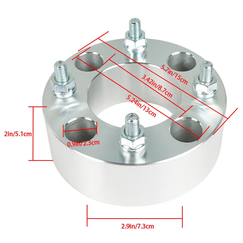 DURAFORCE 2pcs 2" 4x110 Wheel Spacer 74mm M10x1.25 for Honda Rancher 350 2000-2009 Silver