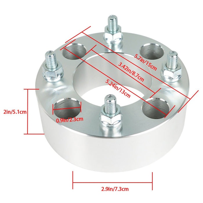 DURAFORCE 2pcs 2" 4x110 Wheel Spacer 74mm M10x1.25 for Honda Rancher 350 2000-2009 Silver