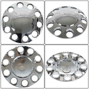 DURAFORCE Chrome Hub Cover Kit 33mm Front & Rear Lug Semi Truck Wheel Axle Covers