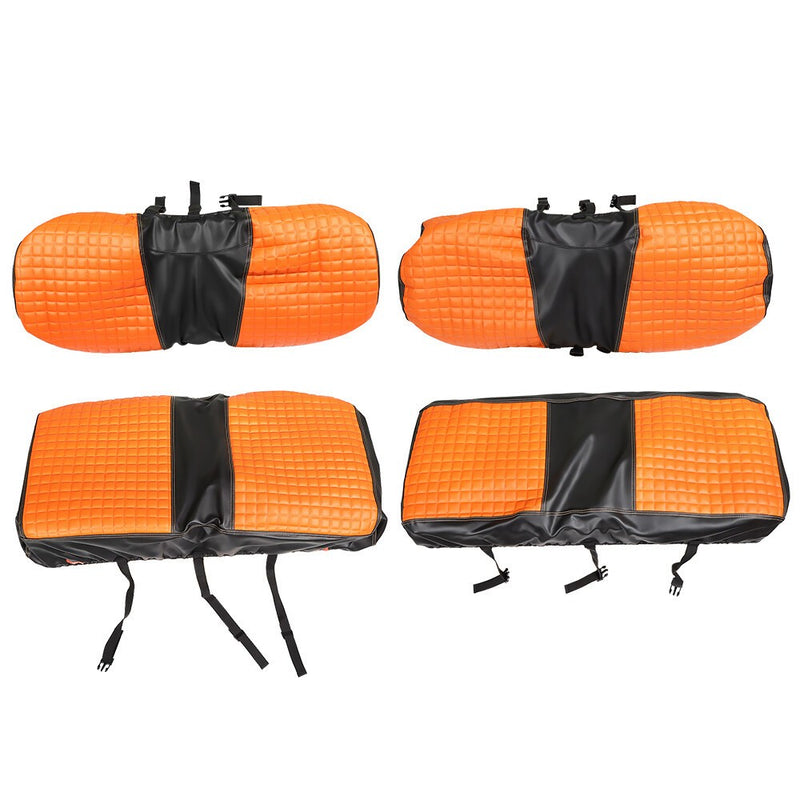 DURAFORCE Orange Diamond Stitch Seat Covers Front & Rear for Golf Cart EZGO Medalist TXT